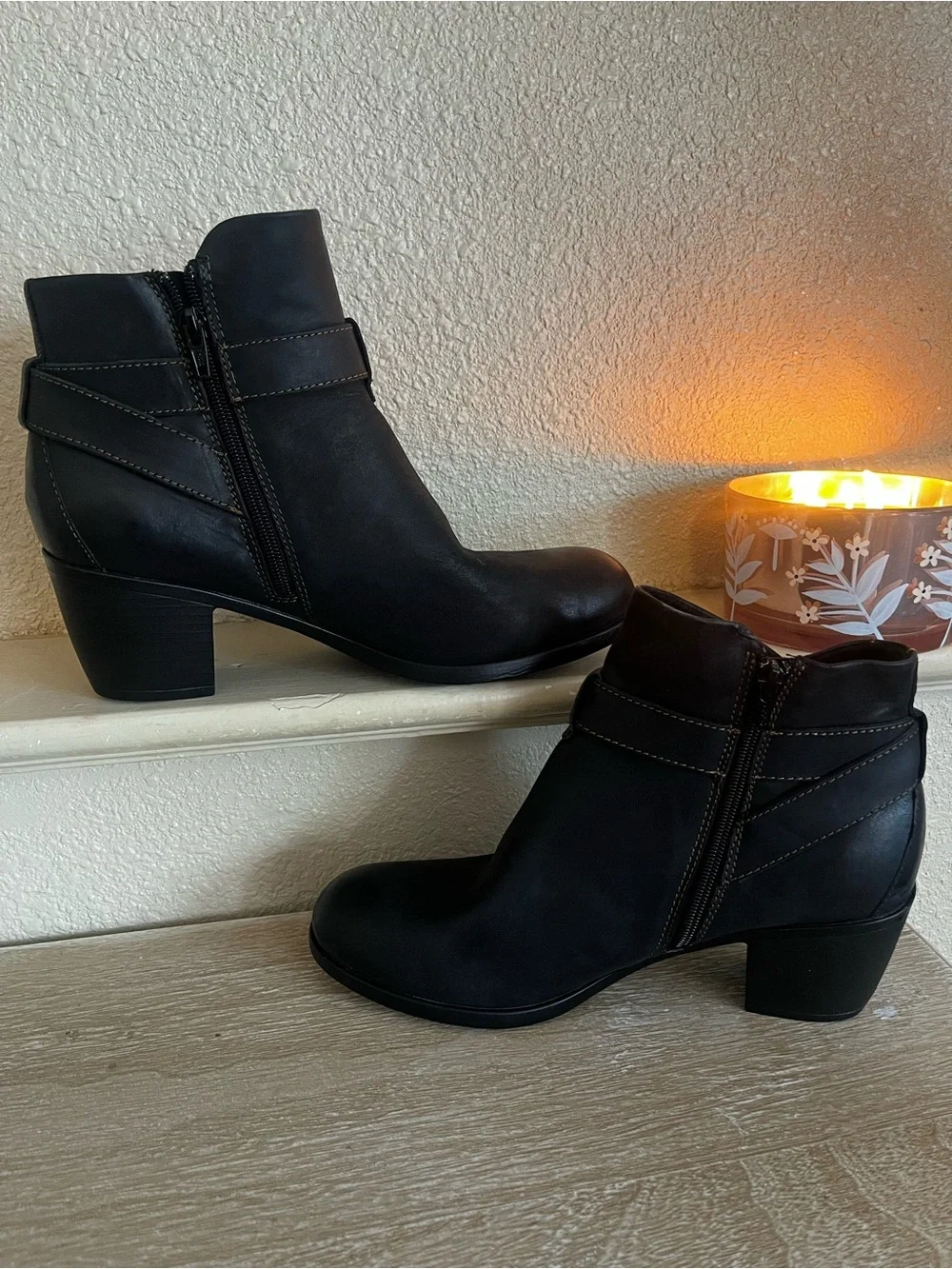 BOC by Born | Black leather Shea Booties With Buckles Womens Size 11